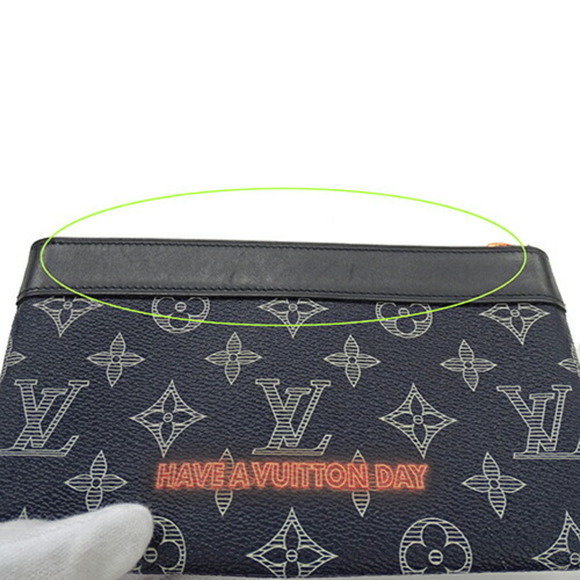 LOUIS VUITTON Navy Monogram Pouch - Picture 14 of 14